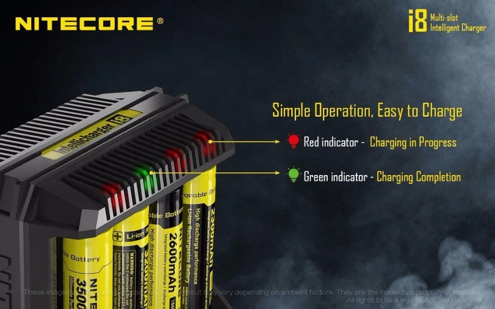 Зарядное устройство Nitecore Intelli i8 8 каналов 5 В USB умное зарядное для Li-ion/Ni-Cd /Ni-mh/IMR