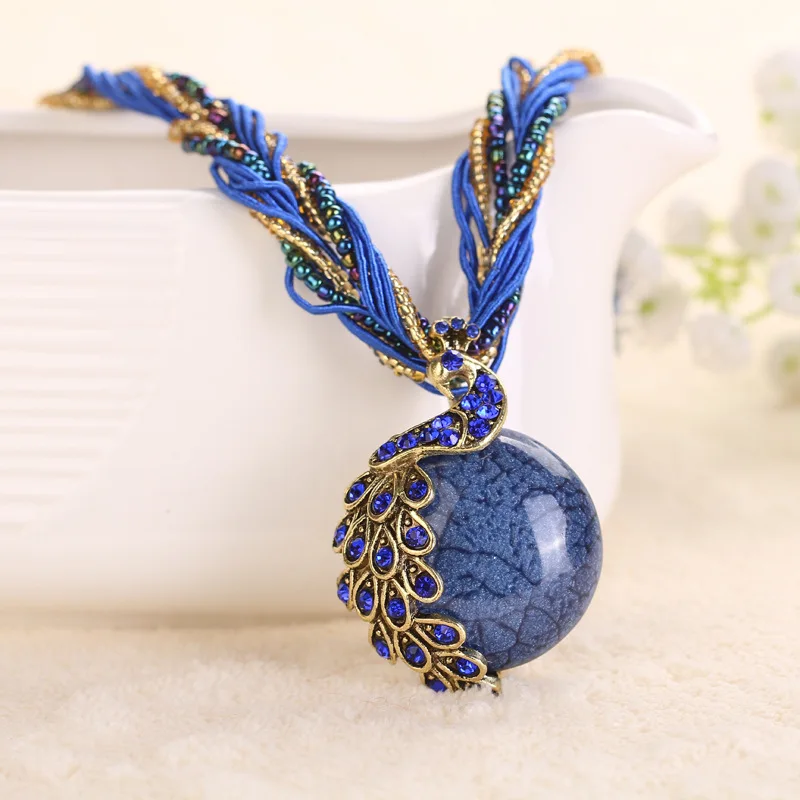 Новинка 2017 украшение в виде павлина жесткое ожерелье с подвеской женская