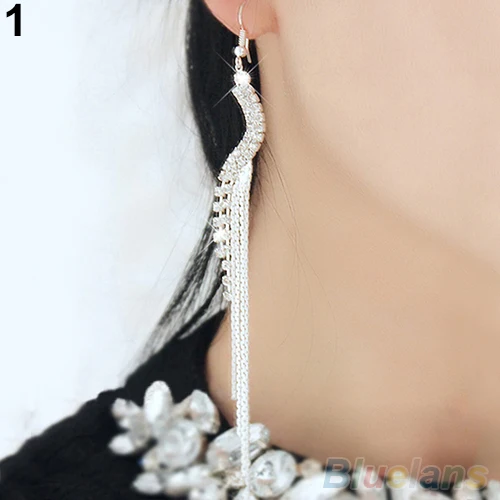 Женские серьги s образной формы со стразами для вечеринки Коктейльная цепочка