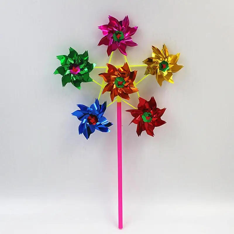 6 колеса красочные пластиковые блестки ветряная мельница вихрегиг ветер Спиннер