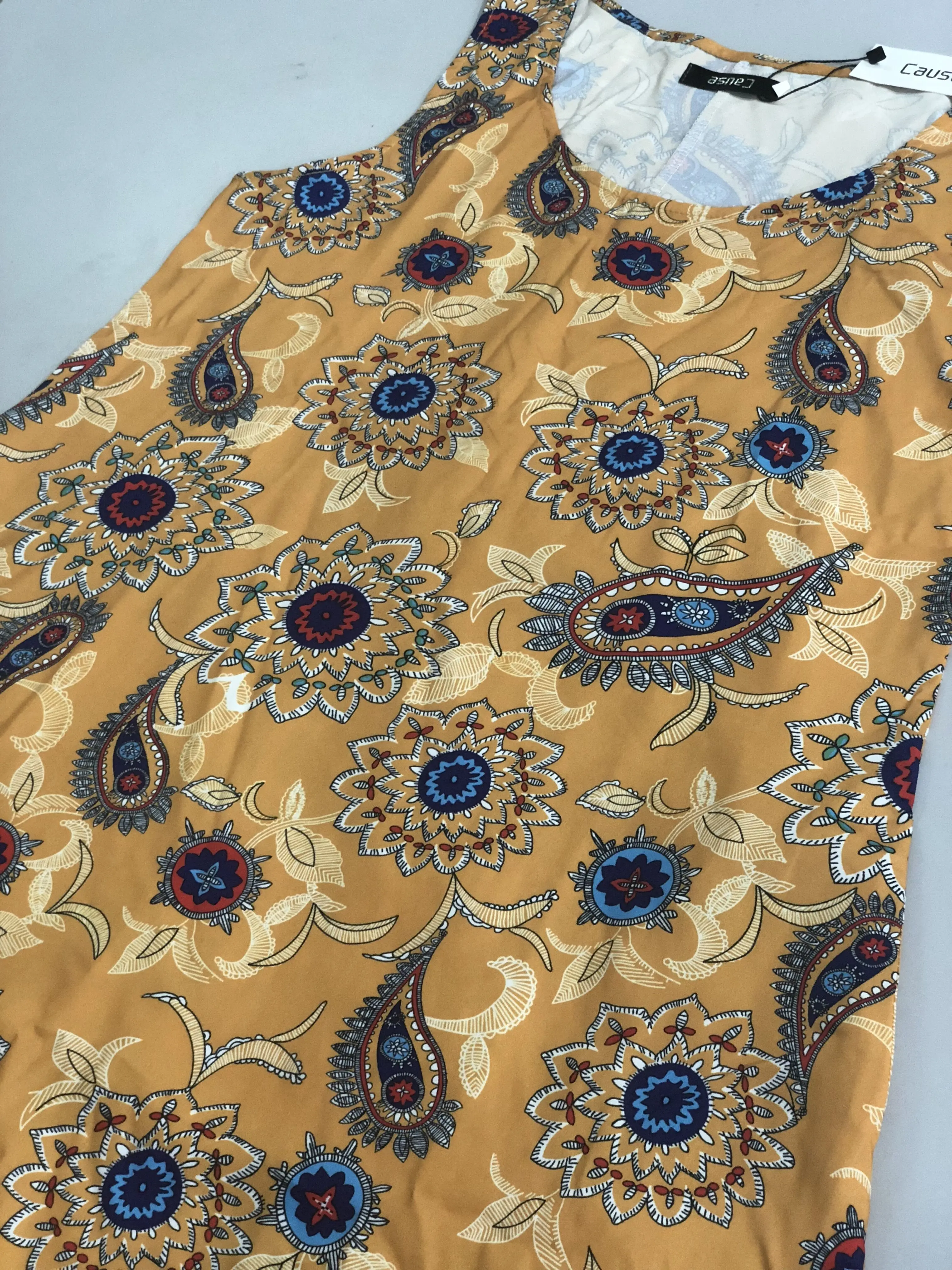 

2019 Womens Floral Print Sleeveless Cotton Linen Pleated Long Party Beach Maxi Dress