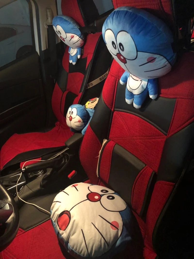 1 шт., мультяшная плюшевая подушка Doraemon, Автомобильная подушка безопасности, чехол для ремня, коробка для получения бумажных полотенец, коробка для салфеток, мягкая игрушка