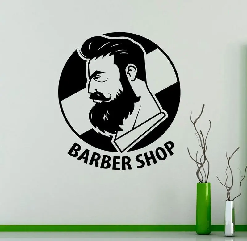 

Fashion Barber Shop Wall Decal Hair Salon Vinyl Sticker Hairstyle Bedroom Hair Salon Decorative Art Mural MF04