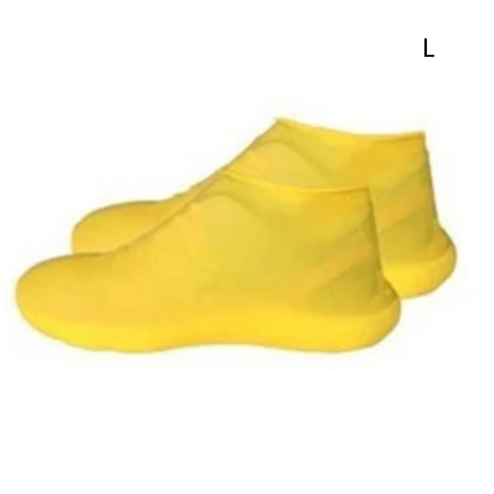 yellow L Противоскользящие латексные бахилы Многоразовые водонепроницаемые резиновые сапоги обувь#1 - Цвет: yellow L