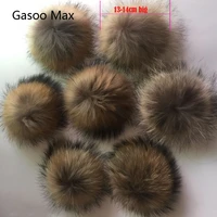 5pcs lot diy natural pompon 13 14cm 15cm raccoon fox fur pom poms fur balls for knitted hat cap beanies scarf real fur pompoms