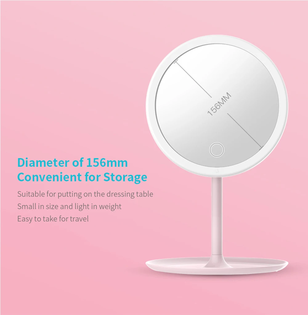 LED Makeup Mirror Rechargeable Brightness Adjustable HD Daylight Mijia Cosmetics | Красота и здоровье