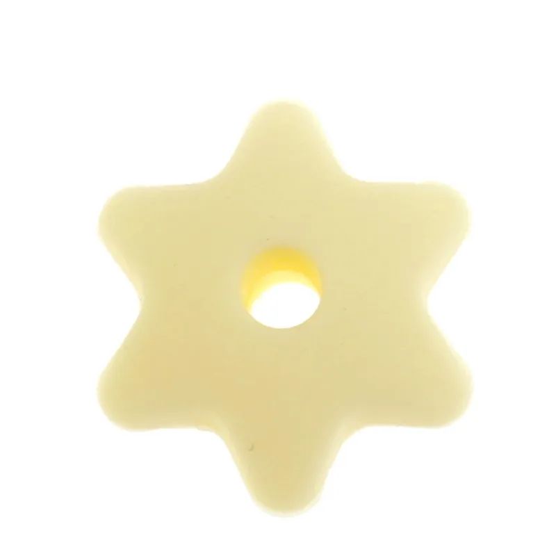 131 Light Yellow 100 шт пищевого силикона шестиугольные звездочки для прорезывания зубов 10 мм Силиконовые Бусины, бижутерия своими руками цепочка для соски - Цвет: 131 Light Yellow