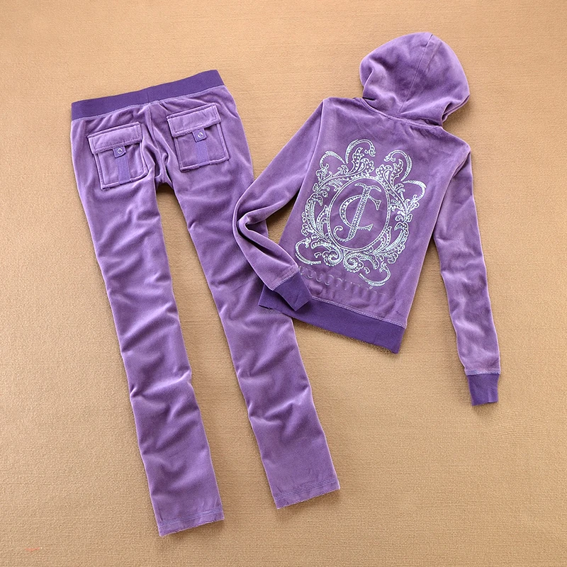 

Spring/Fall 2022 Women's Brand Velvet Fabric Tracksuits Velour Suit Women Track Suit Hoodies And Pants fat sister sportswear