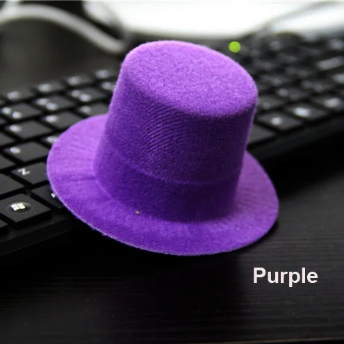 purple 12 шт./лот, простая мини-шляпа, вечерние мини-шляпы для девочек, аксессуары для волос 9 см - Цвет: purple