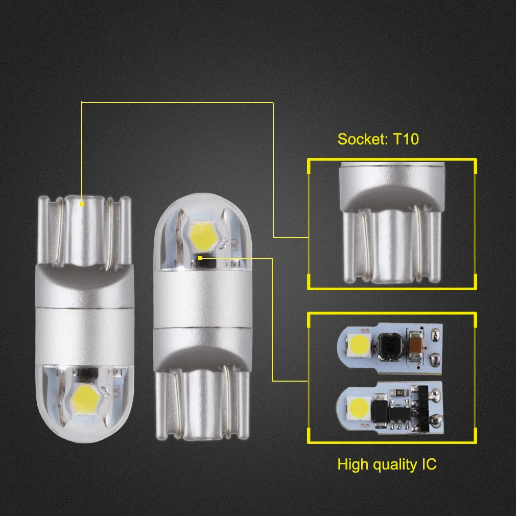 2 шт. Автомобильные светодиодные лампы 3030 194 168 12 В 5 Вт 6000 К|trunk lamp|interior lightlighting car door |