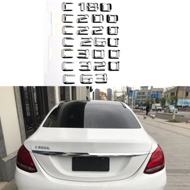 3D стикер значок для автомобиля багажник эмблема хромированные буквы Mercedes Benz W203
