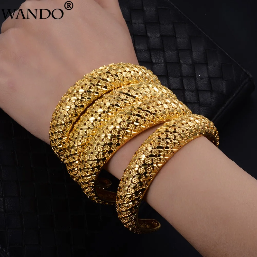 WANDO Ethiopian Bangle Women Fashion Gold Color Dubai Bride Wedding Gift African Bracelet Arab Jewelry b79 |