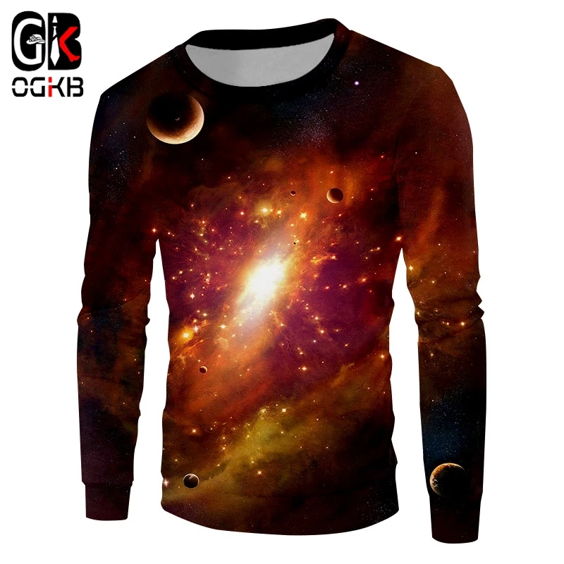 Женский Свободный свитшот OGKB объемный с принтом звездного неба Одежда большого