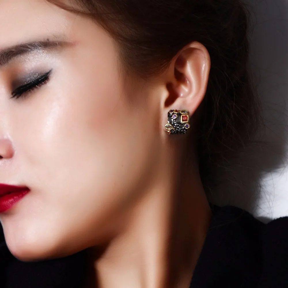 Уникальный абстрактный вечерние 2018 Мода черный золотой цвет украшения