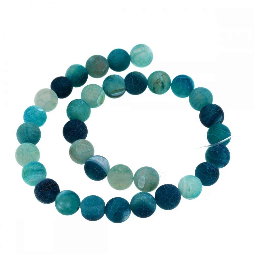 

12mm round blue matte agates beads full strand