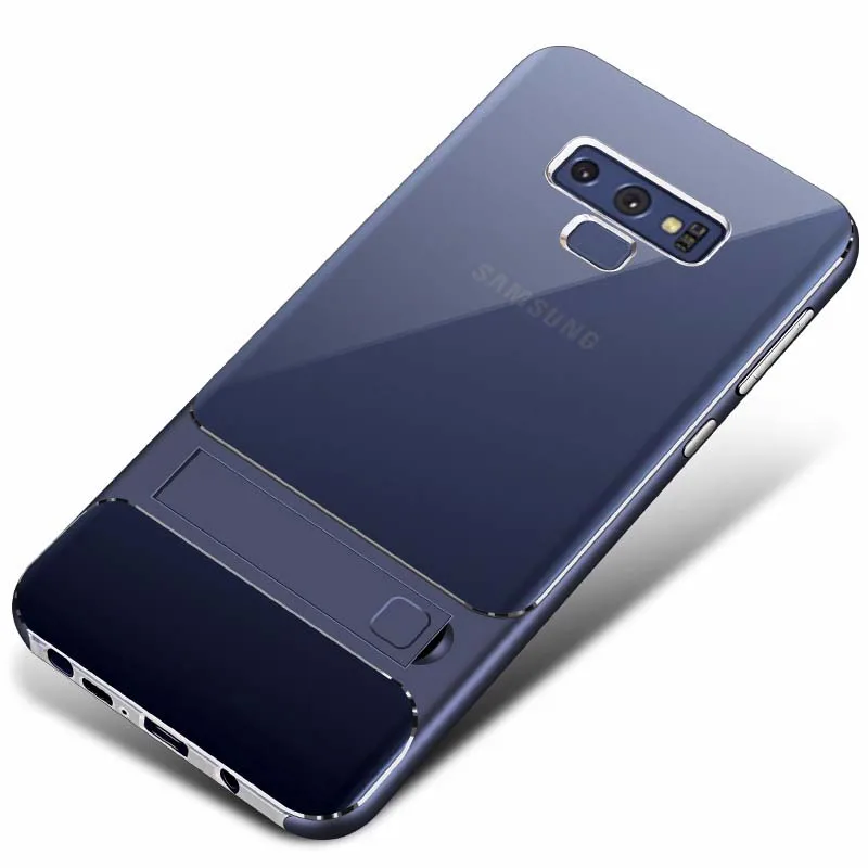 Dark Blue ITEUU NOTE9 PC TPU чехол с подставкой для samsung Galaxy Note 9 чехол s Мягкие противоударные силиконовые прозрачные чехлы с подставкой - Цвет: Dark Blue