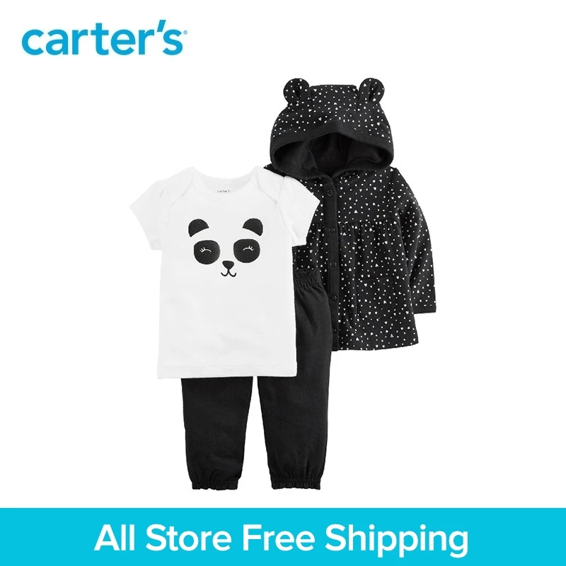 Комплект одежды из 3 предметов мягкая хлопковая толстовка с милой пандой Carter's