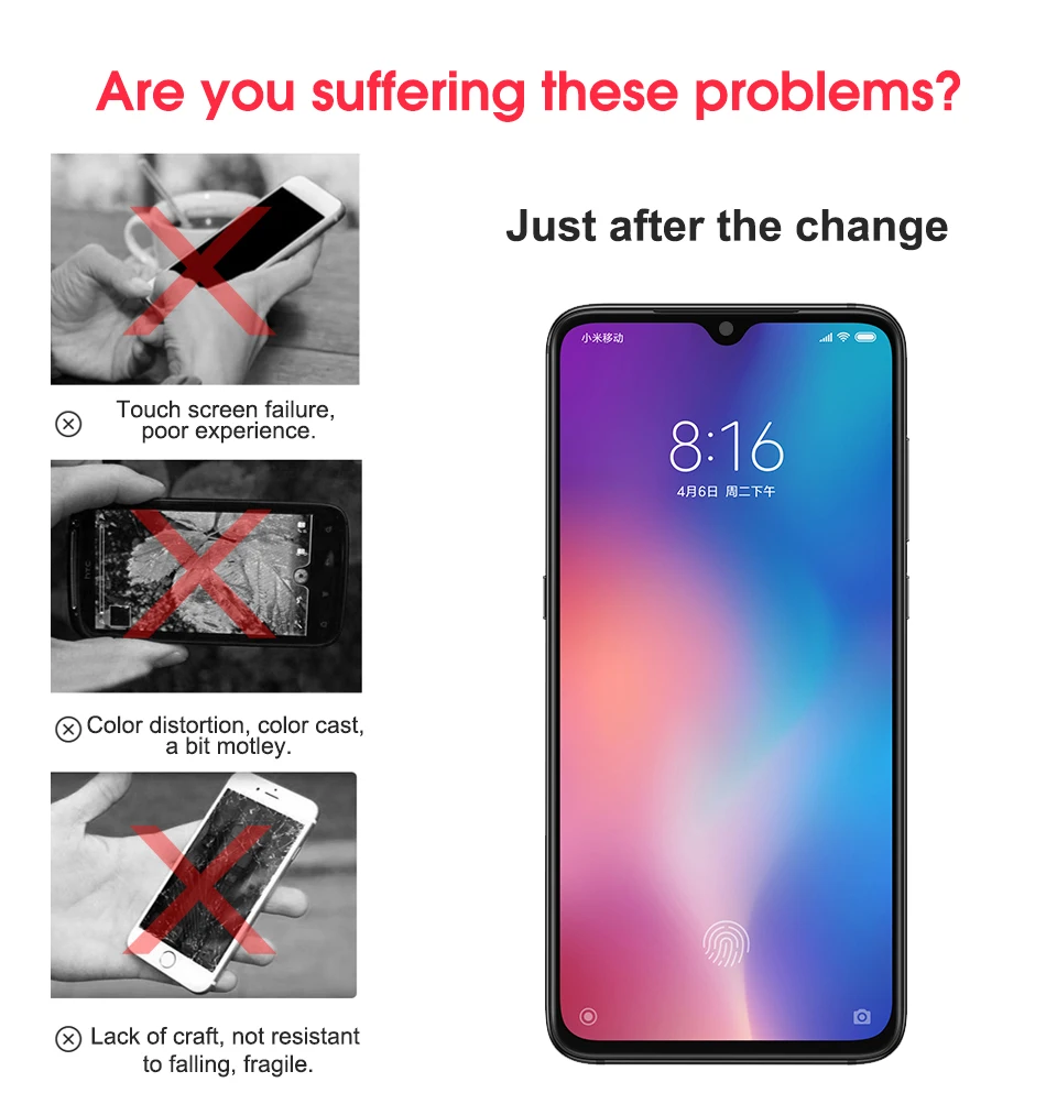 5,97 ''Супер AMOLED ЖК-дисплей для Xiaomi Mi 9 SE ЖК-дисплей для Xiaomi Mi 9 SE ЖК-дисплей ЖК-экран сенсорный дигитайзер сборка черный