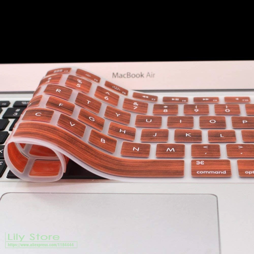 Чехол для клавиатуры из твердой древесины MacBook Air 13 3 силиконовый чехол Pro 15 с или