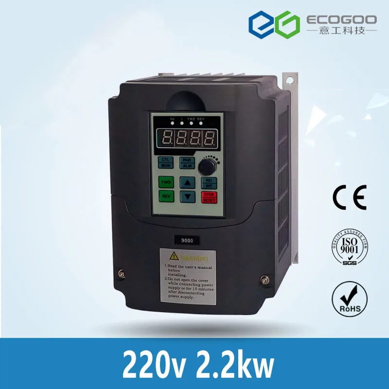 

2.2kw VSD 50Hz 60Hz 220V 1phase input to 380V 3phase output frequency inverter