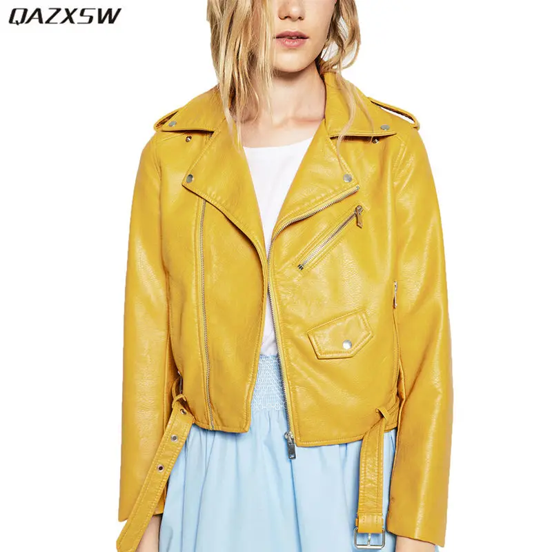 Черный Искусственная кожа куртка Для женщин осенние короткие свободные