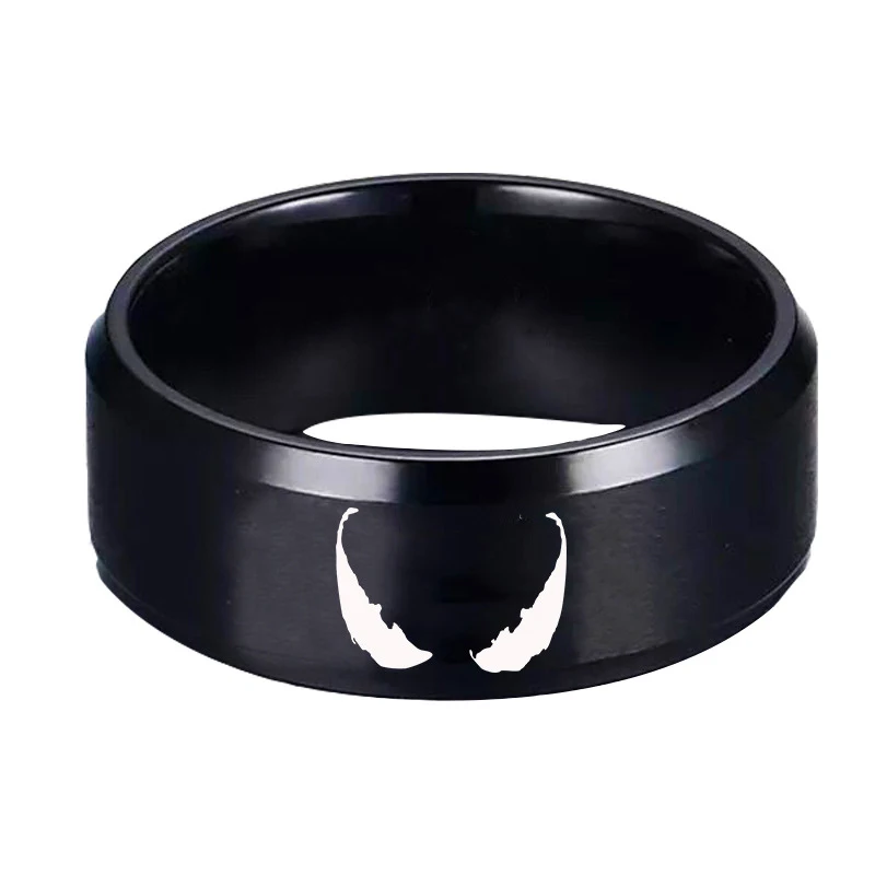 2019 классический фильм Веном Байкер кольцо черное из нержавеющей Сталь в стиле