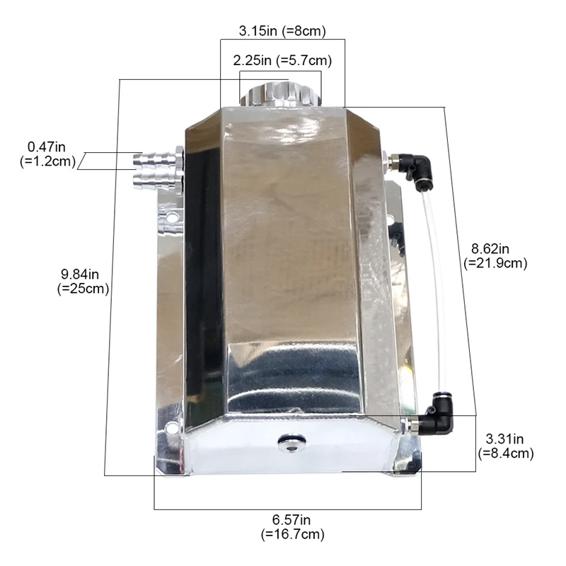2Л алюминиевый сплав топливный бак для двигателя масло дышащий горшок выхлопной