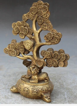 Бесплатный Китайский Бронзовый феншуй Бикси зверей pipiu Lucky Tree деньги статуя | Дом