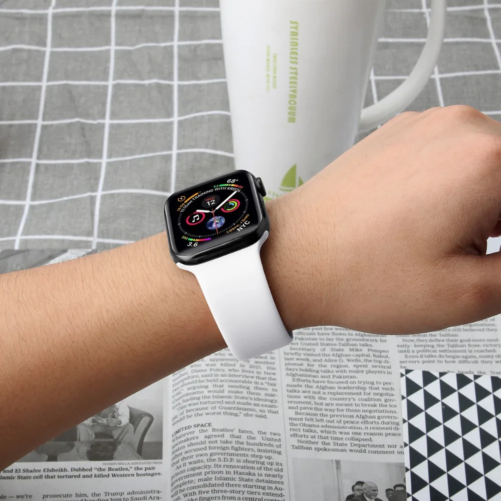 Силиконовый ремешок для Apple watch band 4/3 42 мм 44 iWatch 38 40 спортивный браслет часов correa