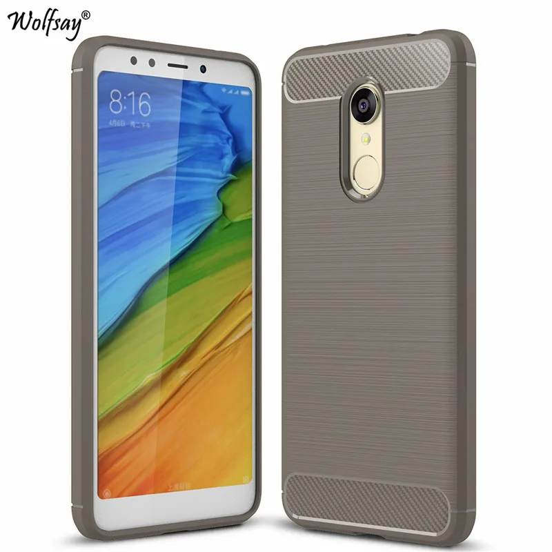 For Xiaomi Redmi 5 Plus Case Brushed Carbon Fiber Soft Silicone Phone Cover |