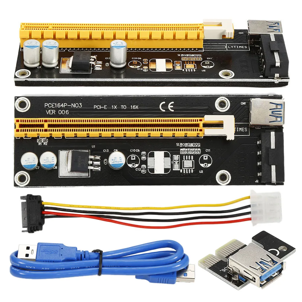 Centechia 60cm USB 3.0 PCIe Riser Card PCI-E Express 1xto16x Extender Adapter SATA Power Supply for BTC Miner Machine | Электроника
