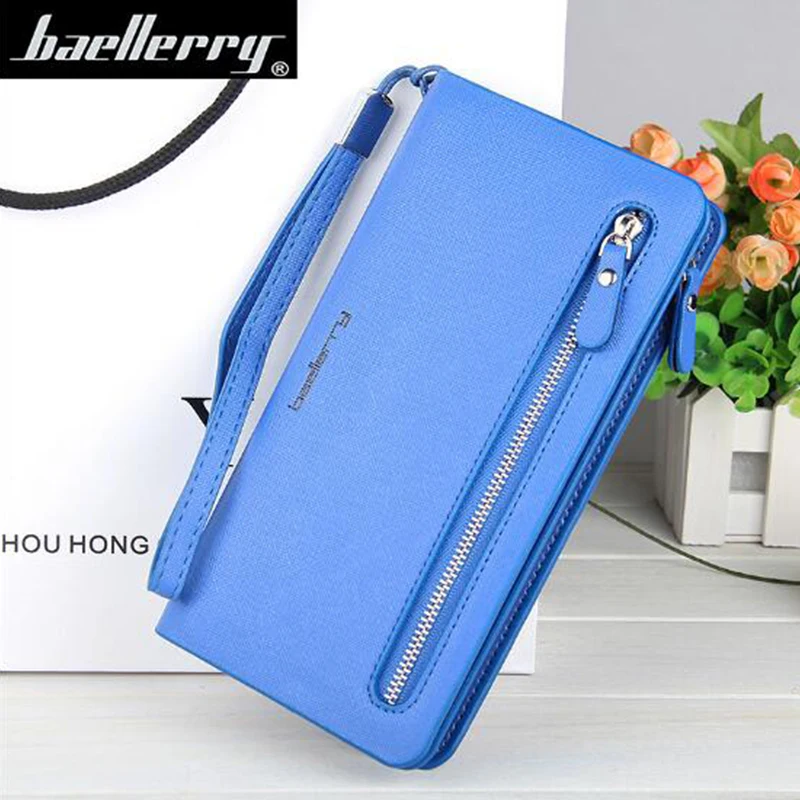 Royal blue Для женщин Длинный кошелек на молнии наручные ручки чехол для телефона карман для кошелька с деньгами мешочек Сумки из натуральной кожи кошелек с отделением для карт, Organizor Чехол-бумажник - Цвет: Royal blue