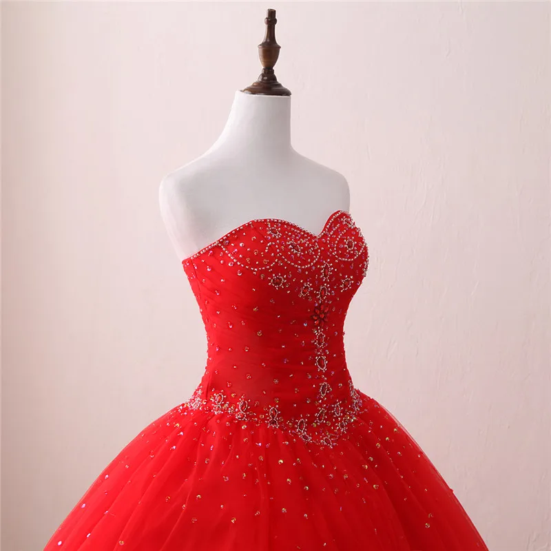 Красное Тюлевое платье для Quinceanera милые платья 16 15 лет блестящие распродажа |