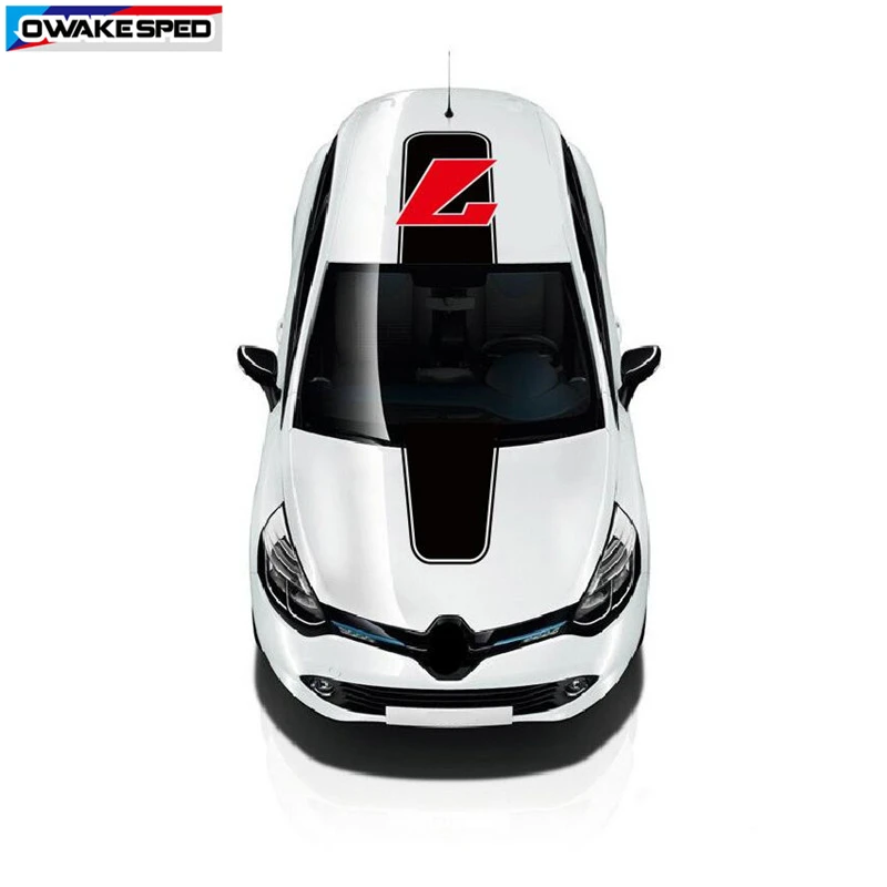 Виниловая наклейка на крышу для Renault Clio Auto № 7 графические спортивные полосы