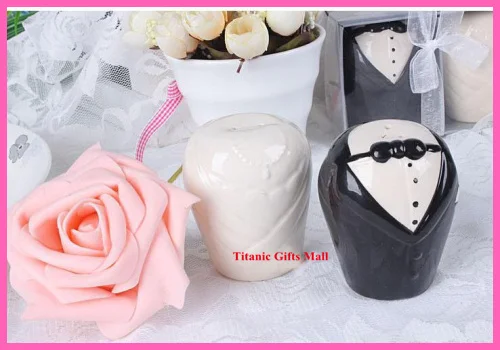 Керамика Жених и невеста соль перец шейкеры 50 компл./лот свадьбы пользу партии