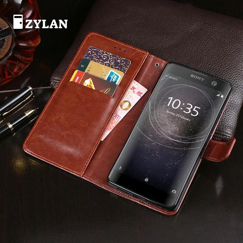 Чехол для zylan Sony Xperia Xa2 Plus роскошный чехол кошелек из натуральной кожи с откидной