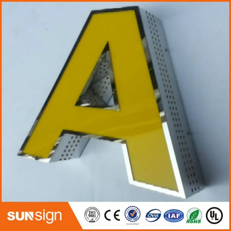 Wholesale coffee store decorative advertising stainless steel led sign letters