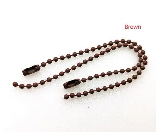 brown 50 шт. 2,4 мм шарики цепочки оптом подходит брелок/Куклы/этикетка ручной тег соединитель DIY Ювелирные изделия 12 см/4,72 дюйма Z579 - Цвет: brown