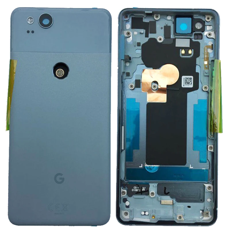 ZUCZUG металлический 5,0 дюймовый задний корпус для Google Pixel 2, чехол на батарейку, чехол на дверь с боковыми клавишами+ объектив камеры+ светильник-вспышка