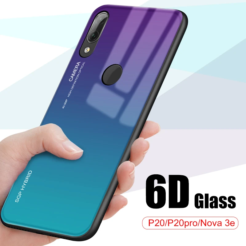 Градиентное закаленное стекло для huawei P20 Lite Pro Чехол телефона Mate20 P10 Plus Nova3 note10 P smart