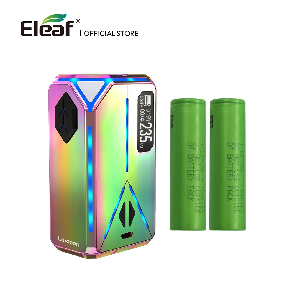 Оригинальная электронная сигарета Eleaf Lexicon Mod с двумя аккумуляторами 18650 макс.