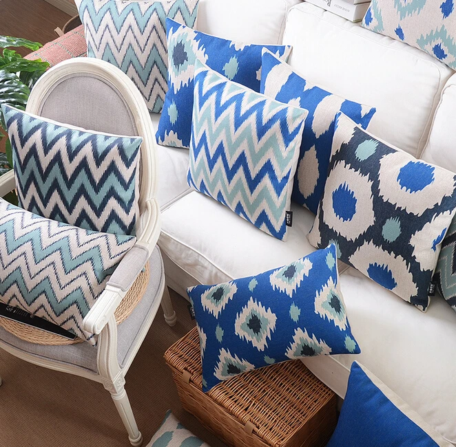 

Бесплатная Доставка! Средиземноморская Геометрическая Подушка/декоративная подушка для кровати