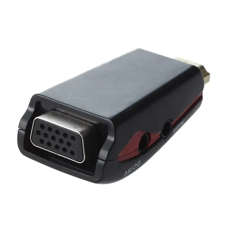 AAAE Топ Мини адаптер конвертер HDMI папа к VGA видео аудио черный | Электроника