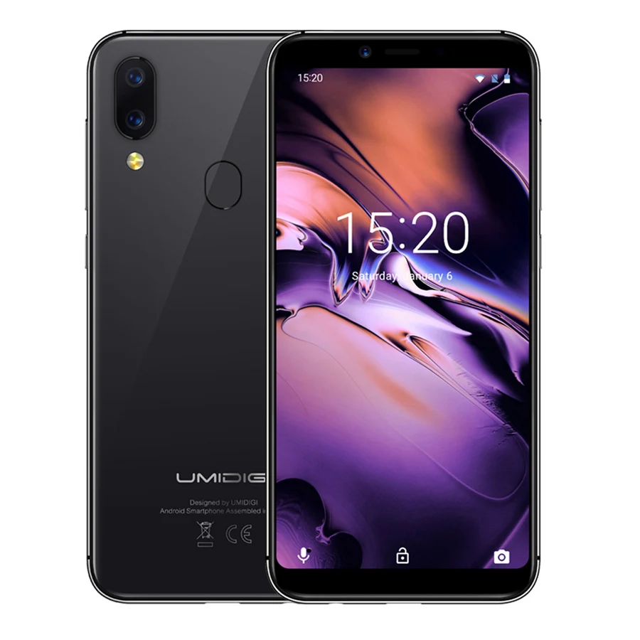 UMIDIGI A3 Смартфон с 5 дюймовым дисплеем четырёхъядерным процессором MTK6739 ОЗУ 2 Гб ПЗУ
