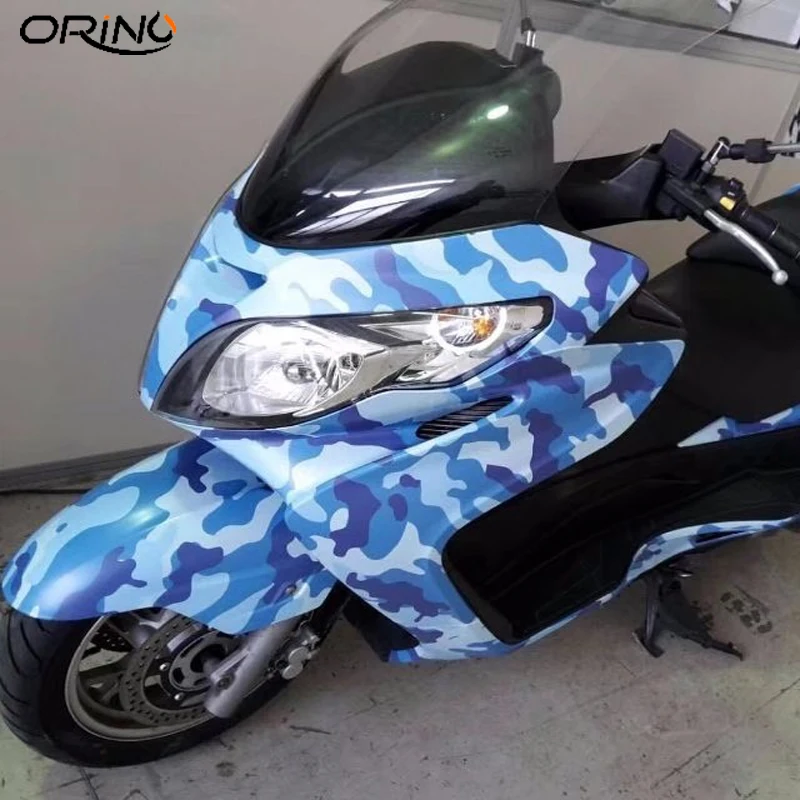 50x200/300/500 CM Snow Blue Camouflage Vinyl Film Air Bubble Adhesive Motorbike Car Sticker Decal For Roof Hood Wrap Foil | Автомобили и