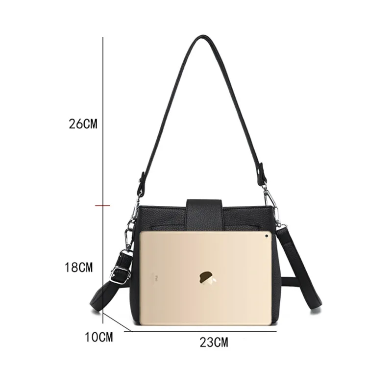 Женская сумка-мессенджер через плечо однотонная маленькая сумка-тоут