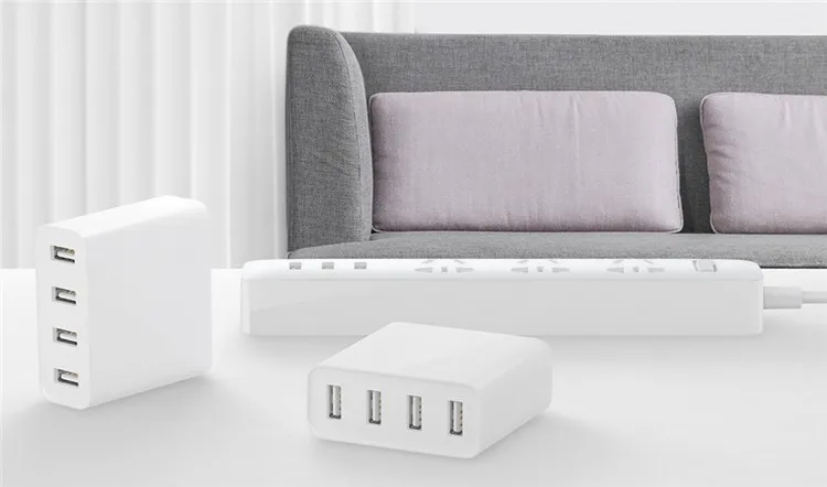 Оригинальное USB зарядное устройство Xiaomi 4 порта 5 В/7A 35 Вт дорожное настенное 2 А