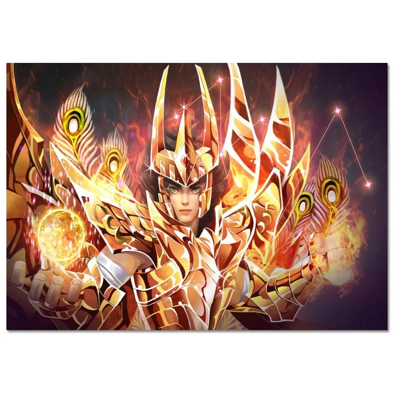 Холщовый постер Saint Seiya на заказ 27x40 см 30x45 домашний декор холщовая печать фотообои