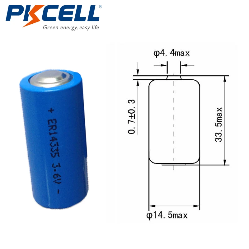 15 шт. PKCELL ER14335 1650 мАч LiSOCL2 батарея 2/3AA LiSOCL2 батареи для видеокамеры электрического оборудования беспроводной