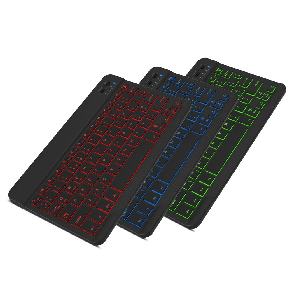 Universal 7 Colors Backlit Desktop Removable Bluetooth Keyboard Lightweight Wireless Extensions Slim Mini Adjustable Brightness |
